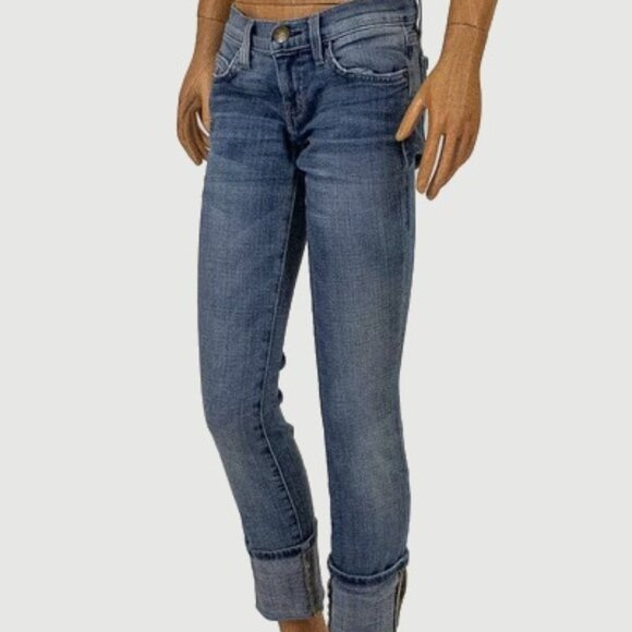 Current/Elliott Beatnik Jean Tumbled  Skinny Cuffed 80s Boho Size 24 #1439-0346 - Picture 1 of 16